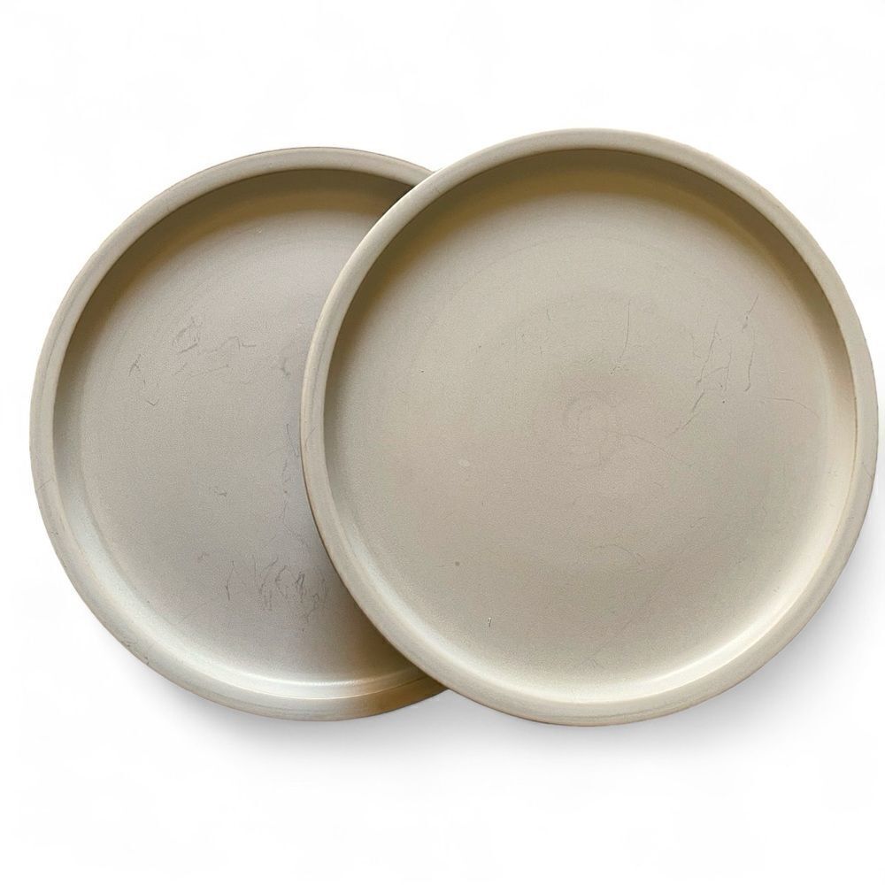 Hearth & Hand with Magnolia Modern Rim Stoneware Dinner Plates Set of 2 Taupe